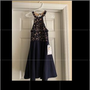 Navy blue lace dress